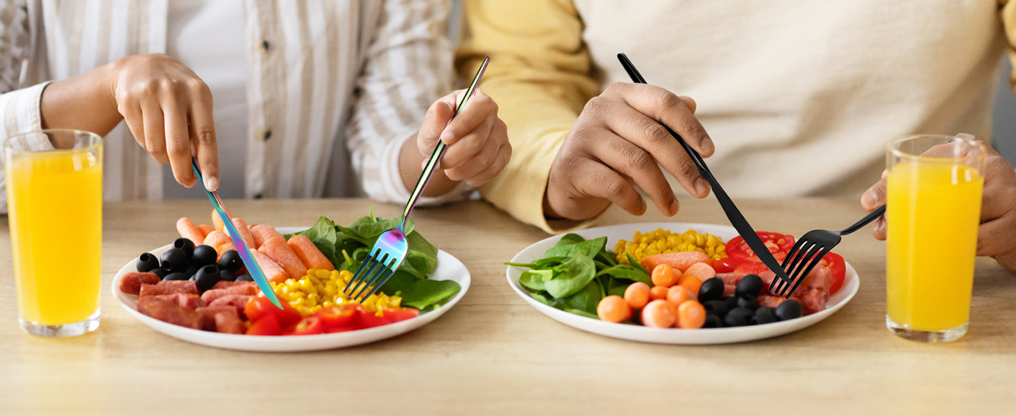 Набір столових приборів Regenbogen 30 предметів з нержавіючої сталі (6 осіб), кольоровий, для кухні/готелю/ресторану, преміум-якість, стійкий до миття в посудомийній машині