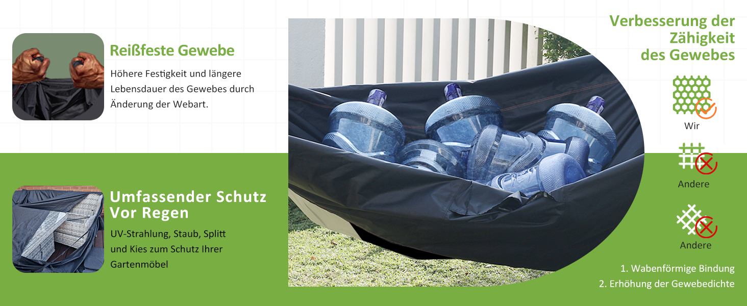 Чохол для садово-патіо меблів Enzeno L-подібної форми, водонепроникний та вітростійкий, 255x255x87 см