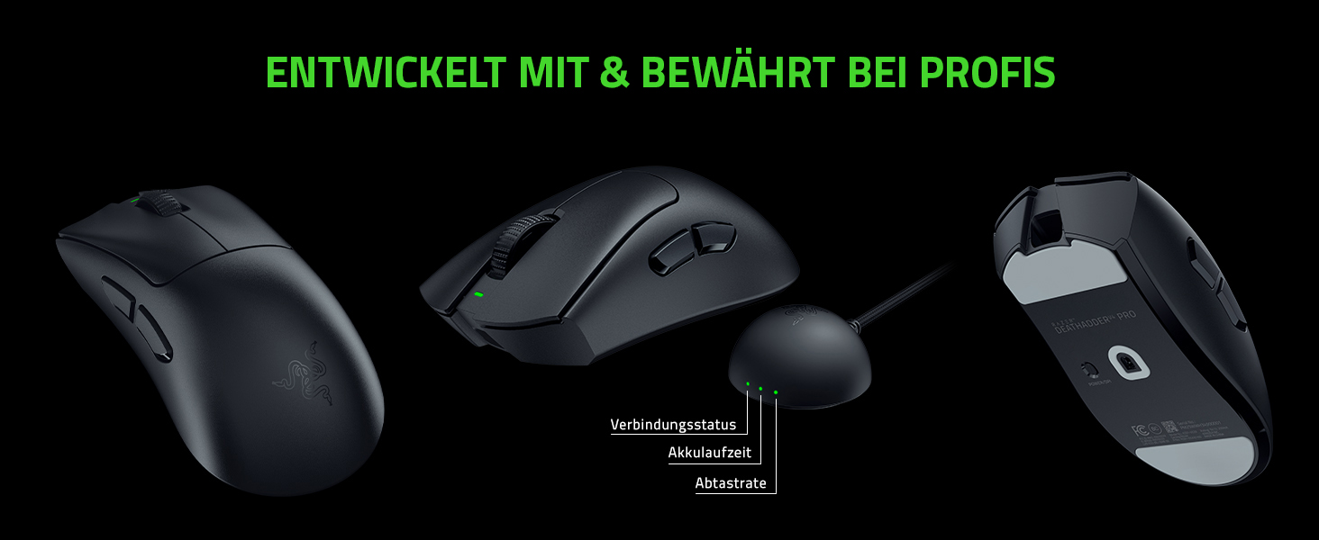 Ігрова бездротова миша Razer DeathAdder V4 Pro — ергономічна, ультралегка (55г), 26K DPI, HyperSpeed, чорна