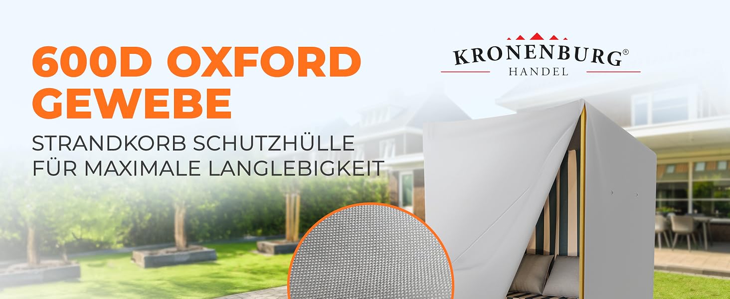 Чохол для плетенего крісла-гойдалки Kronenburg Strandkorb зимовий, 600D Oxford, водонепроникний, 135x105x175/140 см, сірий, з 2 блискавками