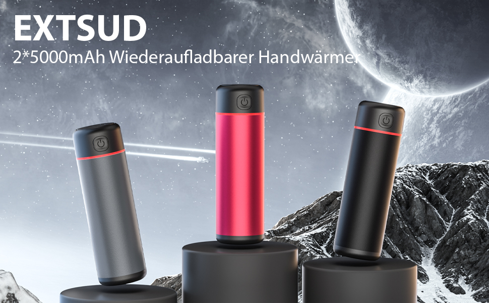 Електричний грієчка для рук EXTSUD 10000mAh: портативний зарядний пристрій, Powerbank, подарунок на зиму для чоловіків та жінок сірого кольору