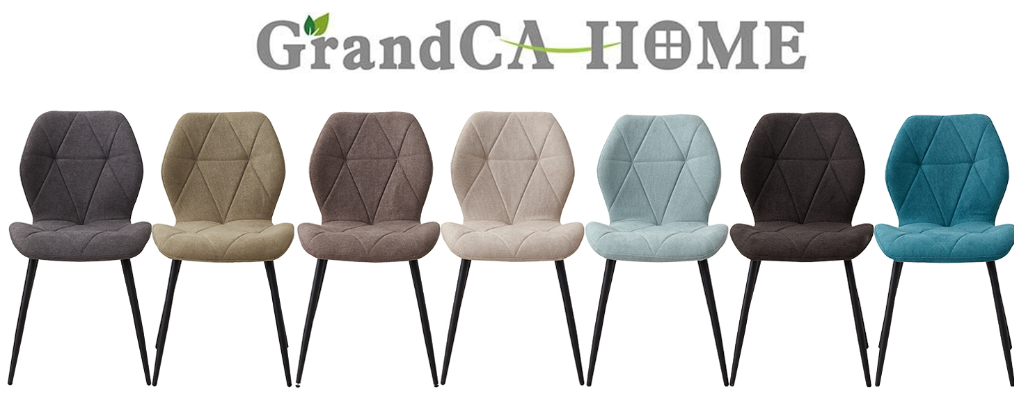 Набір з 4-х обідніх стільців GrandCA HOME, м'яке сидіння, скандинавський стиль, металеві ніжки, ромбоподібні подушки, бежевий колір