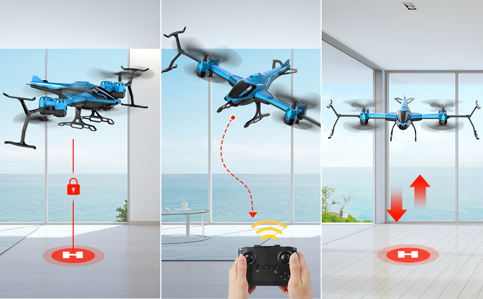 Радіокерований гелікоптер VATOS 2.4G з функцією уникнення перешкод, 360° фліп, LED підсвічування - іграшка для дітей та дорослих