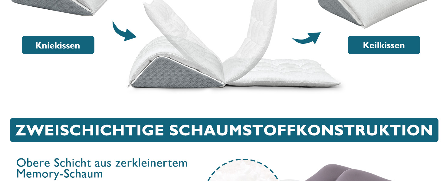 Подушка для підйому ніг TANYOO - подушка під коліна для спини, з memory foam, для відновлення після операцій