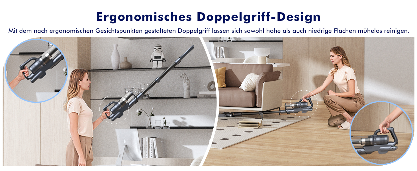 MIUZZY Бездротовий пилосос 6-в-1: потужний, легкий, з тривалістю роботи 50 хв, чорний