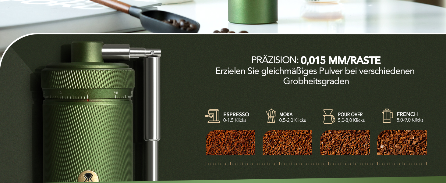 Ручна кавомолка TIMEMORE Chestnut з металевим корпусом, шліф Kegelschliff S2C, для еспресо та френч-пресу, чорна