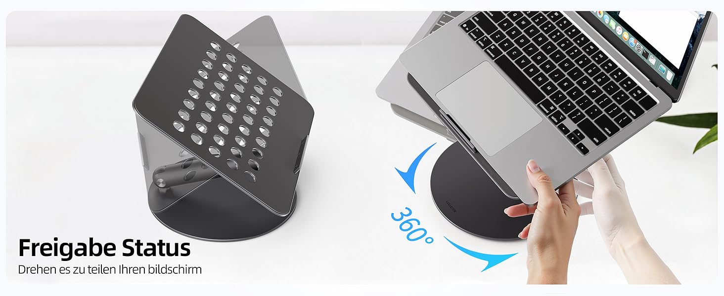 Стійка для ноутбука LULULOOK, регульована, 360° обертання, для MacBook, 10-17