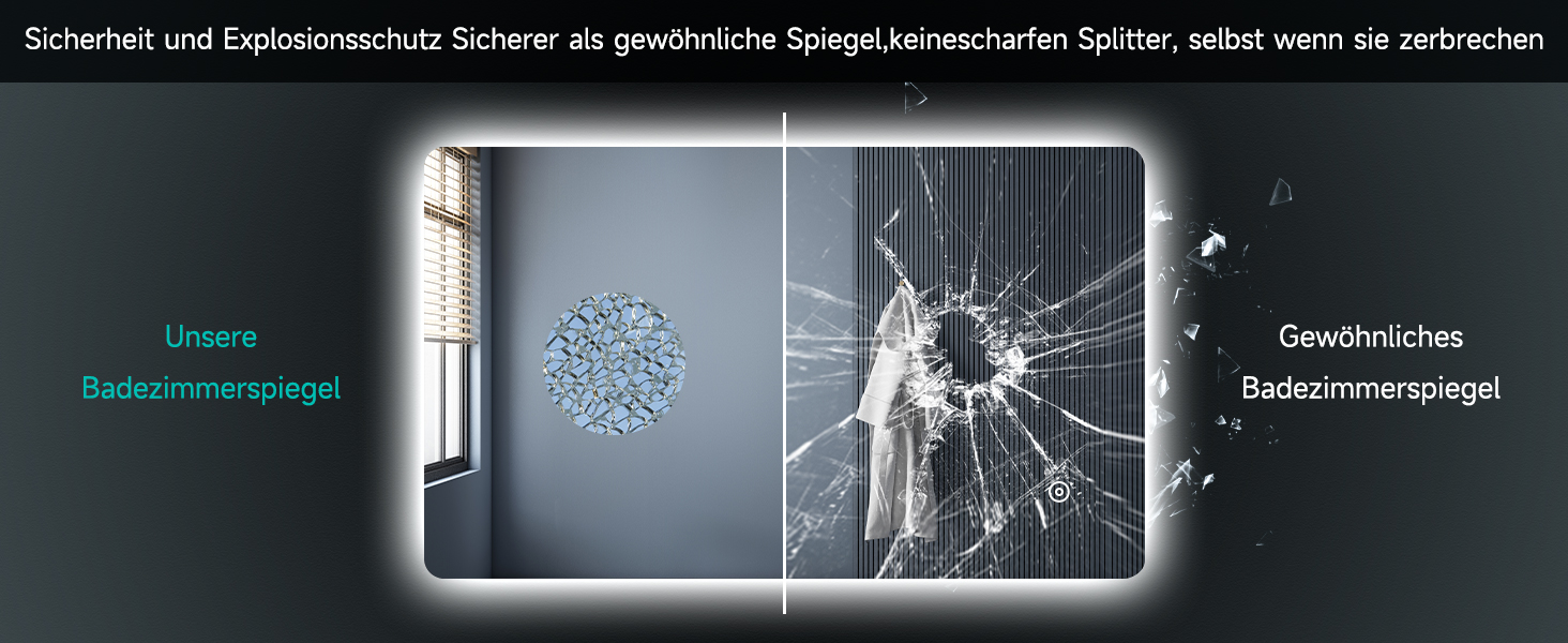 Дзеркало для ванної кімнати SONNI з підсвічуванням 80x60 см, антизапар, LED, сенсорний вимикач, колір світла: холодний/нейтральний/теплий