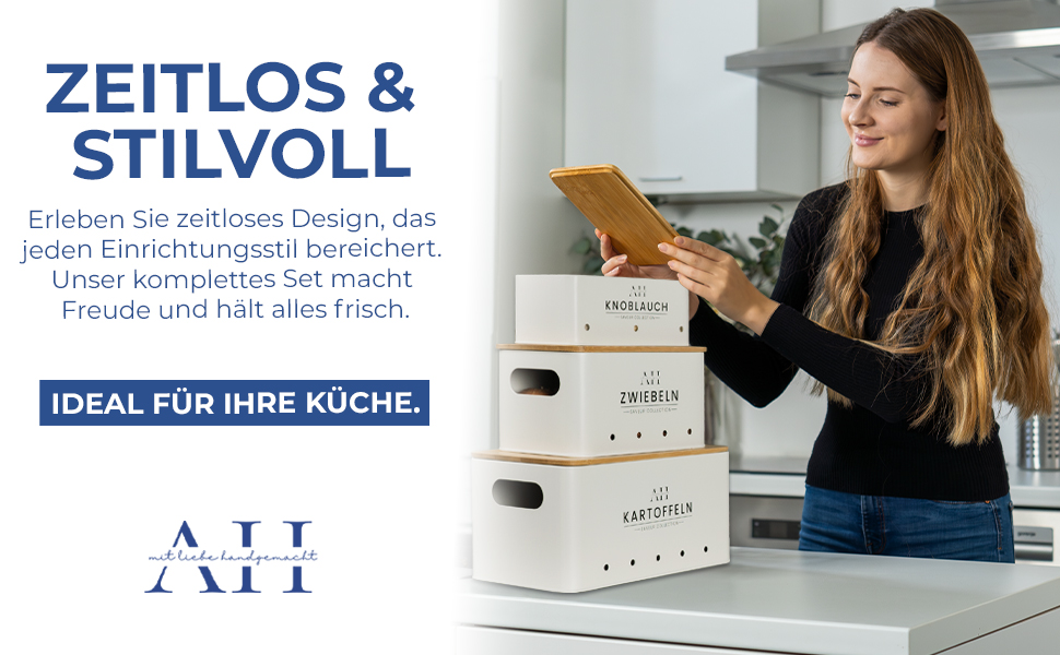 Набір контейнерів для зберігання картоплі, цибулі та овочів AH® (4 шт.) з щіткою для овочів, преміум якість