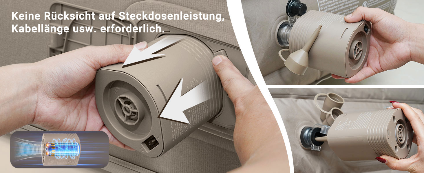 Надувне ліжко 2 персони, надувна матрац з самонадуваністю, портативний насос, антизносний та антишумовий матеріал преміум-якості. Підходить для кемпінгу або дому (одиночне).