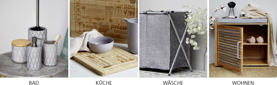 Кошик для білизни WENKO Trio Heather Grey, міцний кошик для білизни з кришкою та практичними ручками для перенесення, багато місця для зберігання на 130 л та три відділення, (Ш x В x Г) 63 x 57 x 38 см, знімний мішок для білизни сірий строкатий