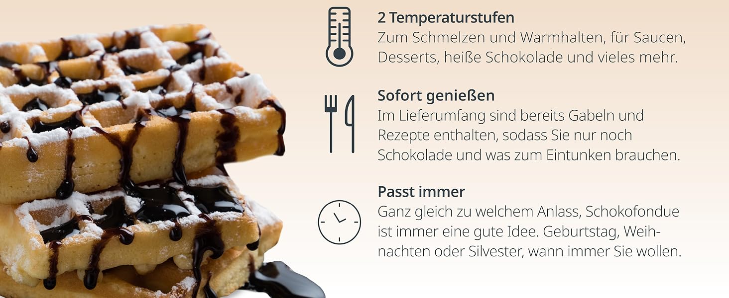 Електричне шоколадне фондю ADE 250 мл з 6 шампурами | 2 температурні режими для плавлення та підтримання тепла | Апарат для шоколаду та кувертюри | Знімна чаша з тефлоновим покриттям 250 мл для 1-2 осіб
