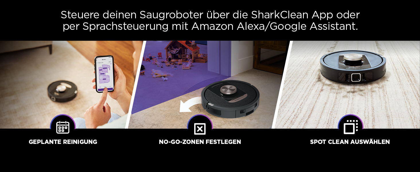 Робот-пилосос Shark PowerDetect 2-в-1 з функцією миття, самостійне очищення на 60 днів, LiDAR-навігація, NeverStuck, керування через додаток, RV2800ZEEU, чорний