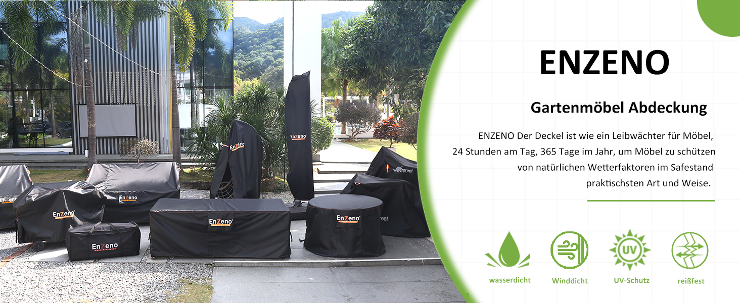 Водонепроникний чохол для садово-патіо меблів Enzeno, 300x250x100 см, захист від дощу та бруду