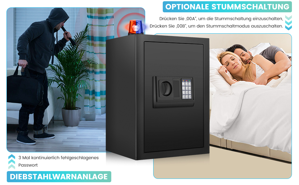 Великий сейф 50л для дому: вогнестійкий, водонепроникний, з ключем та кодовою панеллю. Сейф для зберігання золота, прикрас, документів. Сейф для меблів з інтелектуальною системою сигналізації, настінний сейф.