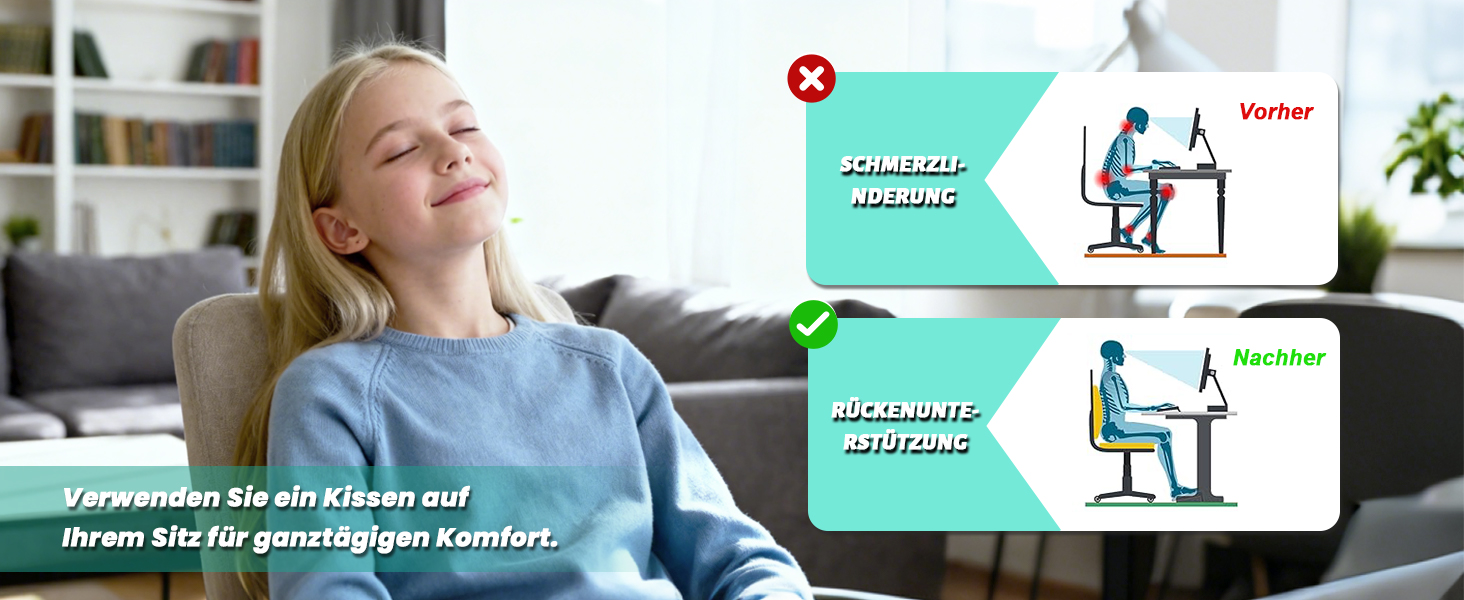 Ортопедична подушка для сидіння з підтримкою спини Urban Deco з піни Memory Foam, чорно-сіра, 1 шт.