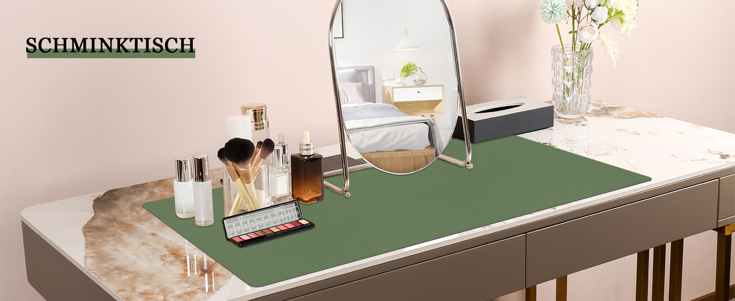 Килимок на стіл Niviy з екошкіри XXL (120x60 см), водонепроникний килимок для миші та захисна підкладка для офісу та дому, бежевий