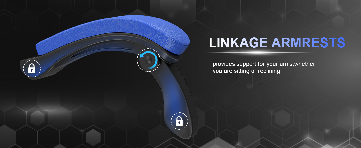 Ігровий крісло Bigzzia з LED підсвічуванням - ергономічне крісло для ПК з підголівником, RGB, чорно-синій колір, для підлітків та дорослих