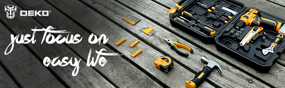 Набір інструментів DEKO 126 предметів в кейсі: професійний набір для дому, офісу та саду (жовтий)