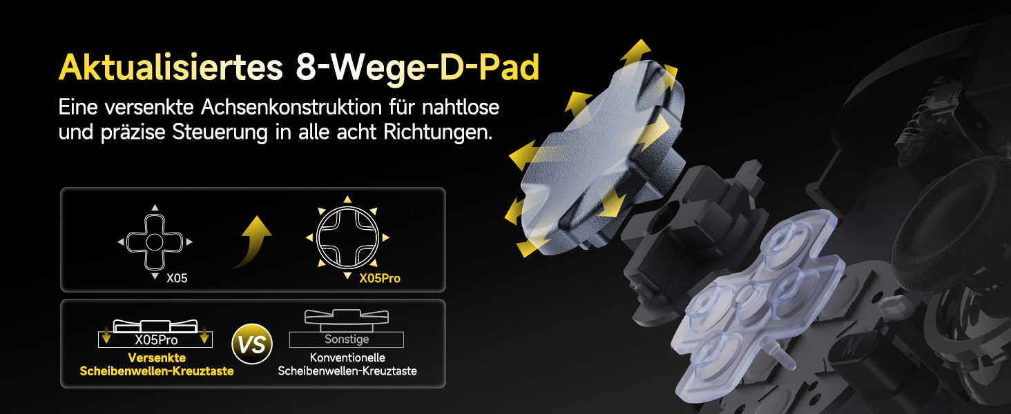 Бездротовий контролер EasySMX X05PRO для ПК, Switch, Android, iOS - ігровий контролер з тихими клавішами, Hall-joystick, 1000mAh акумулятор
