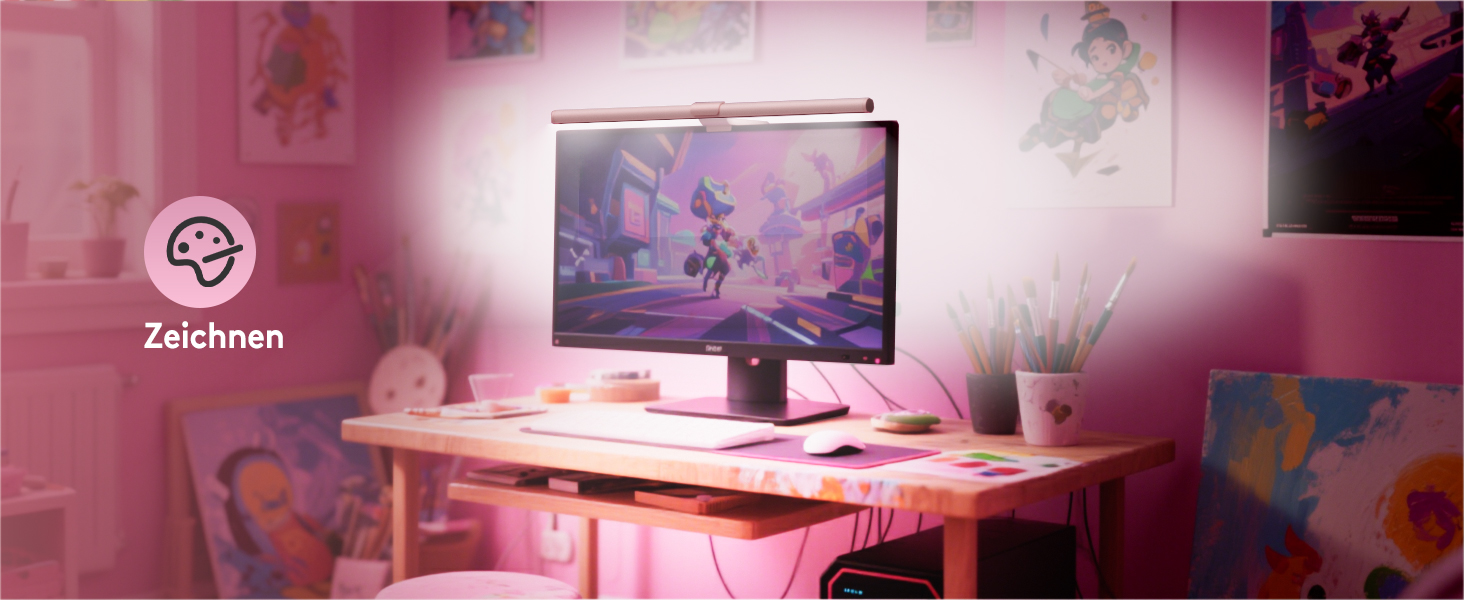 RGB-лампа для монітора Quntis 51 см з підсвічуванням, пультом керування, 15 режимів, для геймінгу, USB, для ПК, офісу