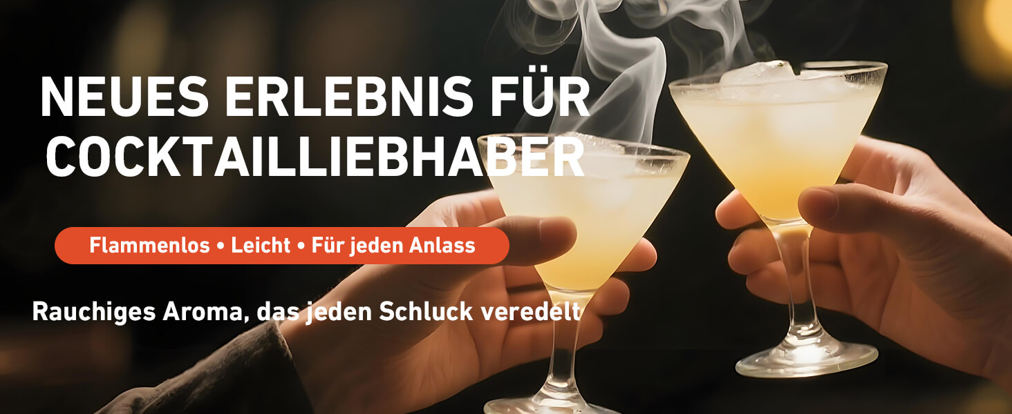 Електричний набір для копчення віскі з 6 дерев'яними чіпсами, перезаряджуваний, з вбудованим запальничкою, без бутану, ідея подарунка для чоловіків, батька, чоловіка або друга, з LED-підсвічуванням (блакитний)