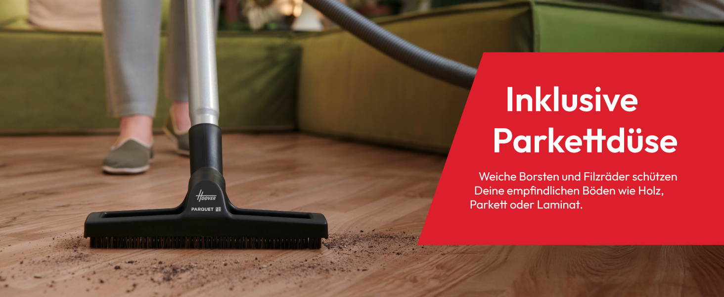 Пылесос Hoover HP1 без мешка, потужний для твердих підлог та килимів, 700 Вт, об'єм контейнера 2 л, фільтр EPA, радіус дії 7,5 м [HPZ107HM]