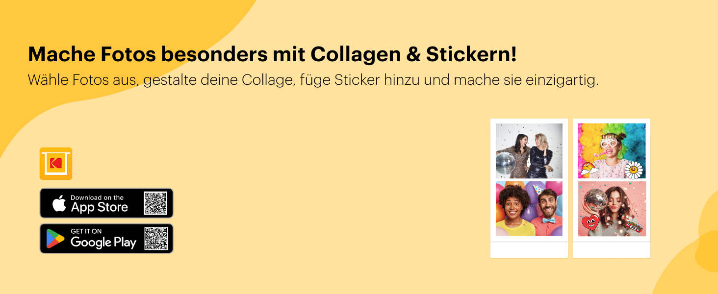 KODAK P210 Mini 2 Retro: Портативний кольоровий фотопринтер, Bluetooth, 54x86 мм, Laminierung, 6 картриджів, 38 аркушів