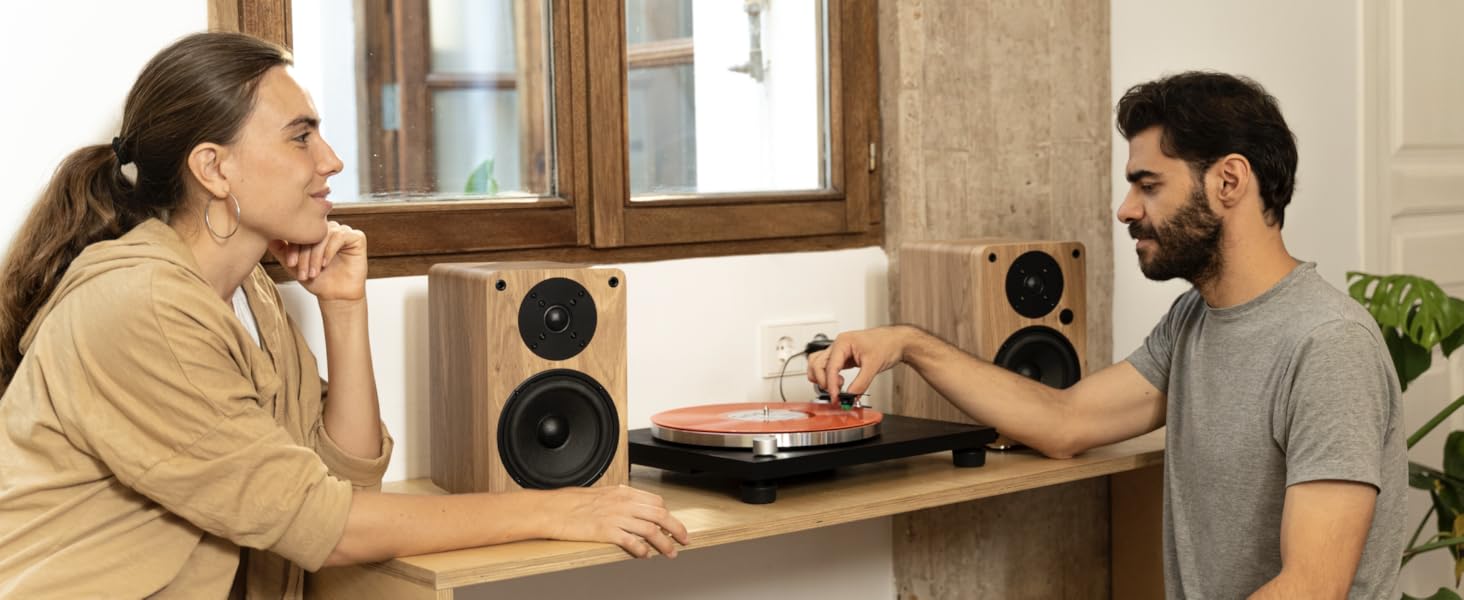 VULKKANO A5 ARC Поличкові колонки Bluetooth 5.0 з HDMI ARC, оптичним входом, RCA, USB, вихід для сабвуфера, коричневі