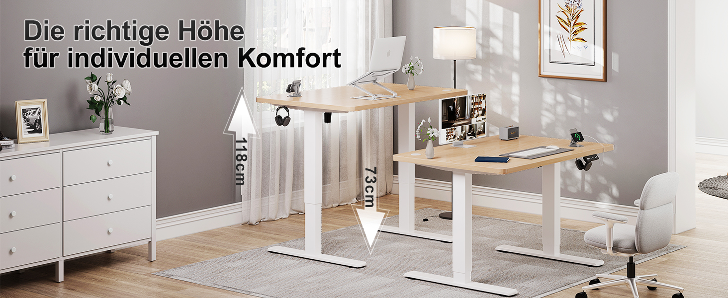 Дитячий електричний стіл Airfish 80x60/140x60 см з регулюванням висоти та функцією пам'яті | Стіл для дому/офісу