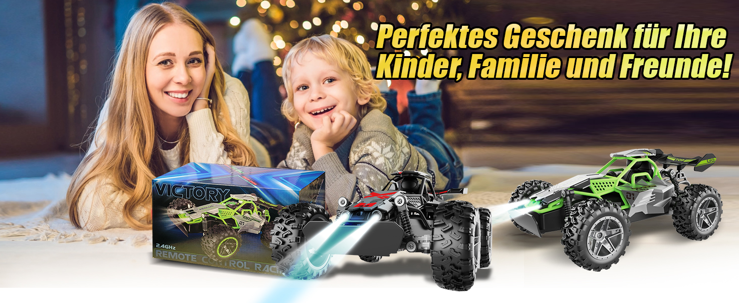 Радіокерований позашляховик 2.4GHz, LED підсвічування, швидкість 15+ км/год, іграшка для хлопчиків, чорно-червоний