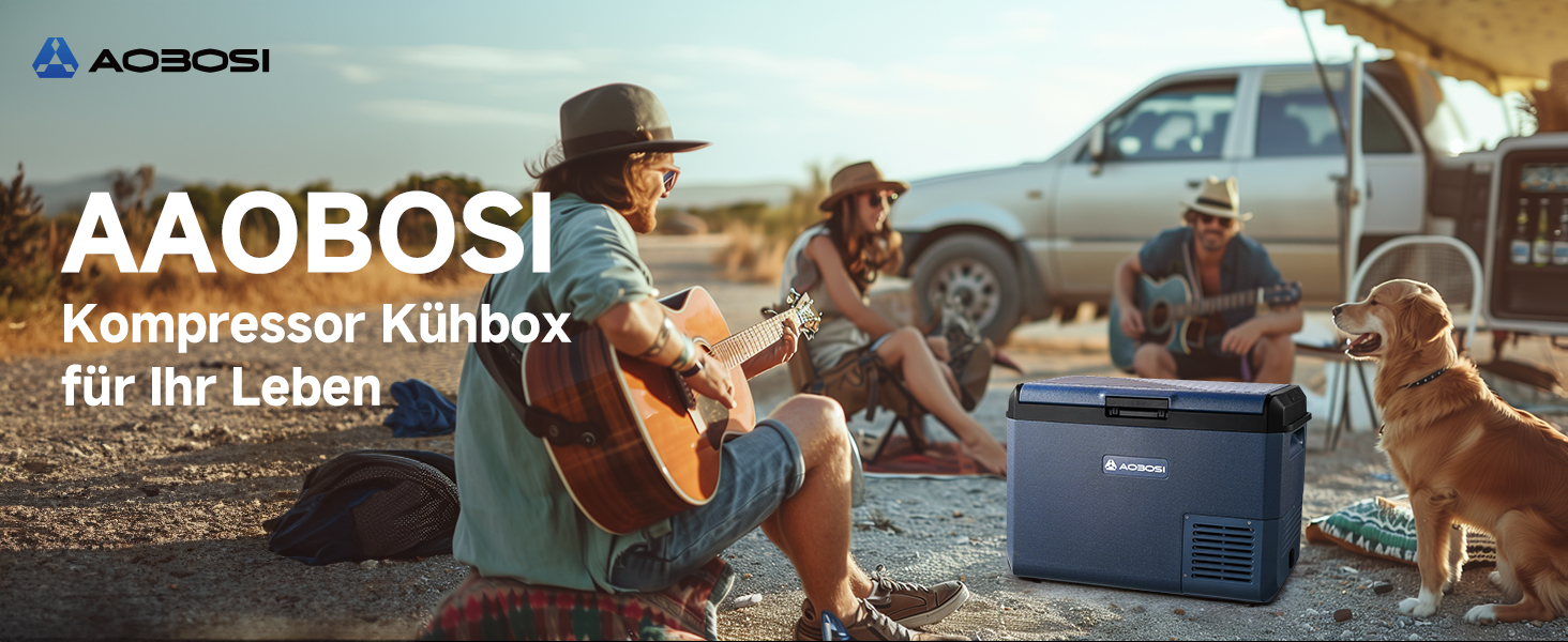 Автомобільний холодильник AAOBOSI 50л: Електричний компресорний кулер IPX4, -20°C/+20°C для авто, вантажівки, кемпінгу, подорожей