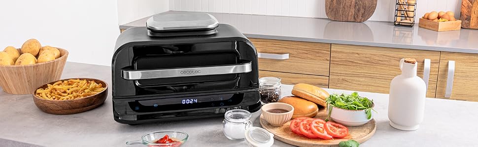 Аерофритюрниця-гриль Cecotec Cecofry FireDome 6000, 6 л, 2400 Вт, 6 режимів приготування, 4 рівні гриля, з термостатом та датчиком температури