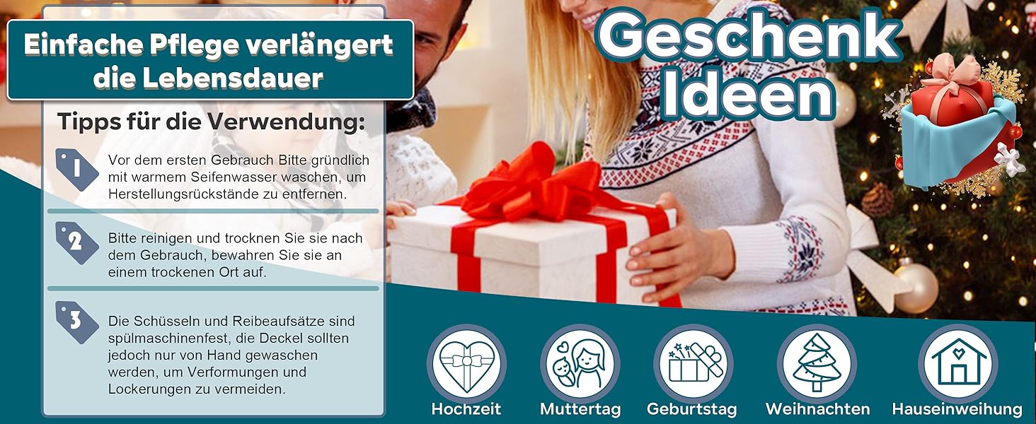 Набір мисок HaWare 6 шт. з нержавіючої сталі з кришками та тертками, 4.6/2.8/2.5/1.6/1.2/0.7 л, силіконове дно, миючі в посудомийній машині