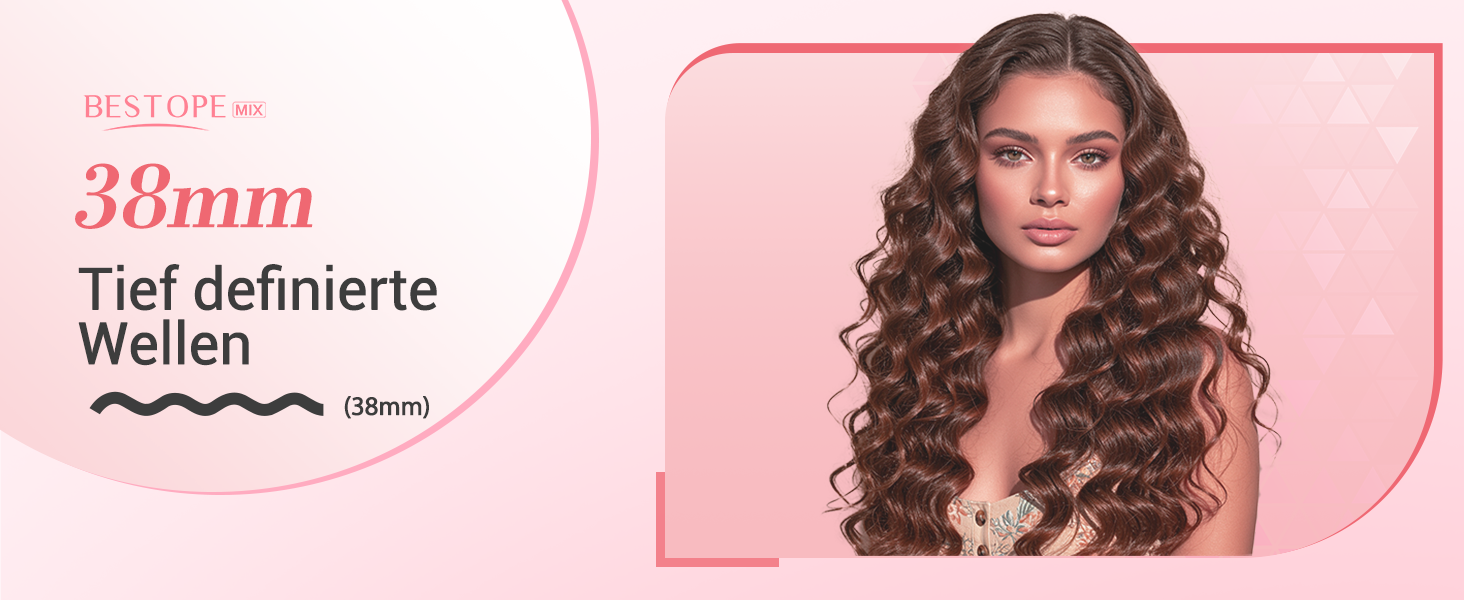 4-в-1 Випрямляч для волосся з насадками - локони 22/25/32/38 мм, для створення пляжних, природних та водохвиль, 4 температури (140-210°C), рожевий