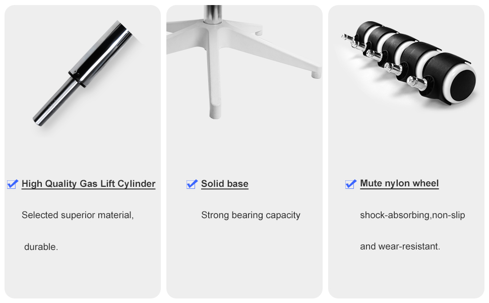Ергономічне крісло для офісу та дому: комп'ютерне крісло з регульованою підголівником та поперековою підтримкою, до 150 кг, білий колір, Basic