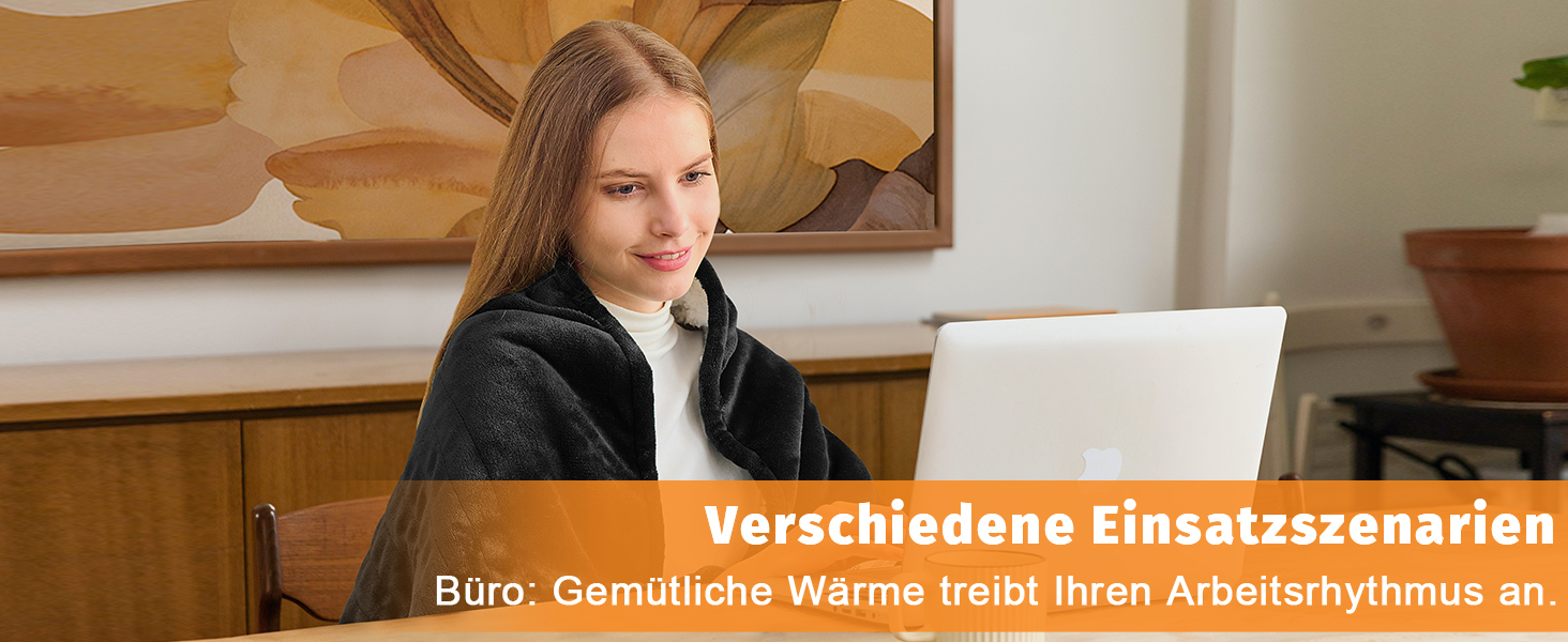Електрична ковдра BOMOVA з автовимкненням, тепла та м'яка ковдра для дому, 10 температурних режимів та таймер, подарунок для жінок, 130x180 см (Чорний)