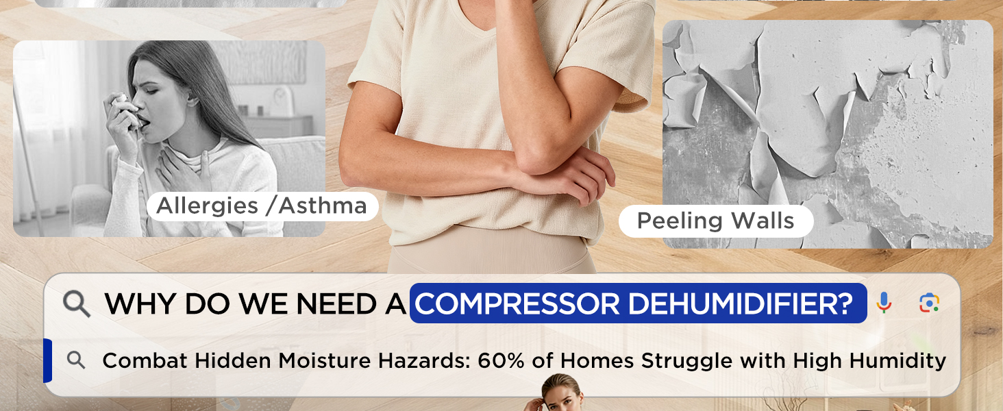 EasyAcc Електричний осушувач повітря 1200мл, 18л/день, тихий, портативний, з автовимкненням та режимом сну для дому та офісу (білий)