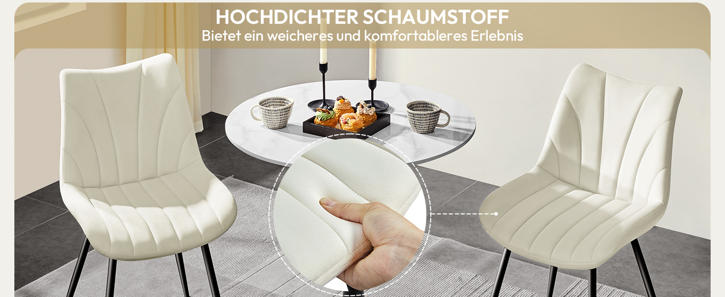 Набір з 4-х обідніх стільців Yaheetech, м'яке крісло з оксамитовою подушкою та металевими ніжками, для кухні, вітальні, обідньої кімнати, до 150 кг