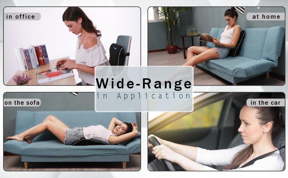 Подушка для попереку Niceeday для офісного крісла/автомобіля, з memory foam, ортопедична підтримка попереку 3D-сіткою, чорна