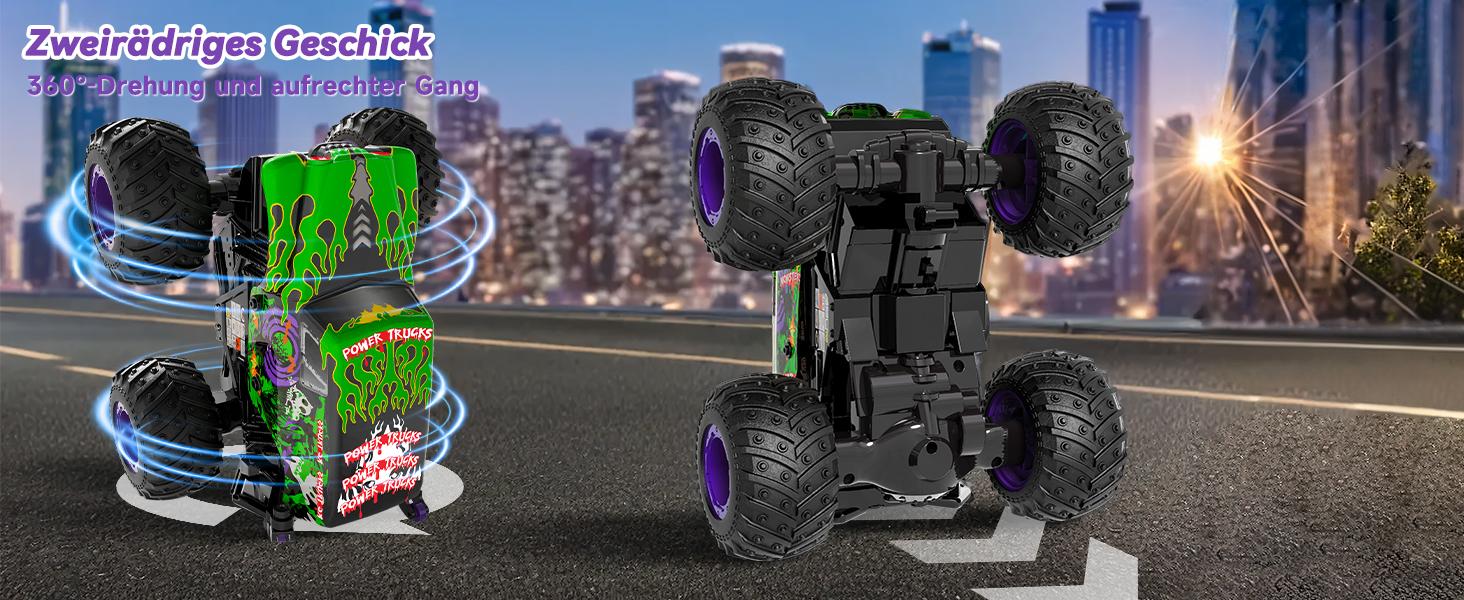 Радіокерований монстр-трак 1:20 2.4GHz, 20 км/год, зелений динозавр з підсвіткою LED та музикою для хлопчиків та дівчаток від 3 років