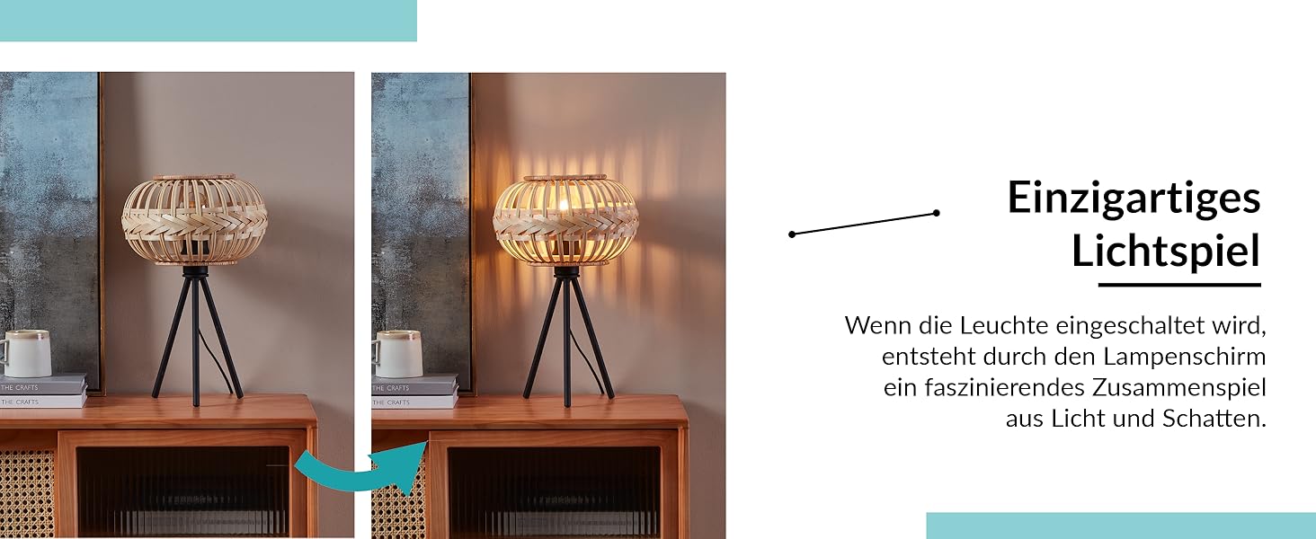 Торшер EGLO Amsfield 1: Стильна металева лампа з бамбуком для вітальні та спальні, E27