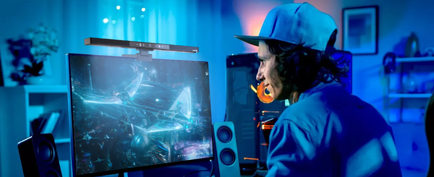 Моніторна лампа з пультом дистанційного керування, захист очей, регулювання яскравості та колірної температури, USB-лампа для монітора, ігровий офіс, дім