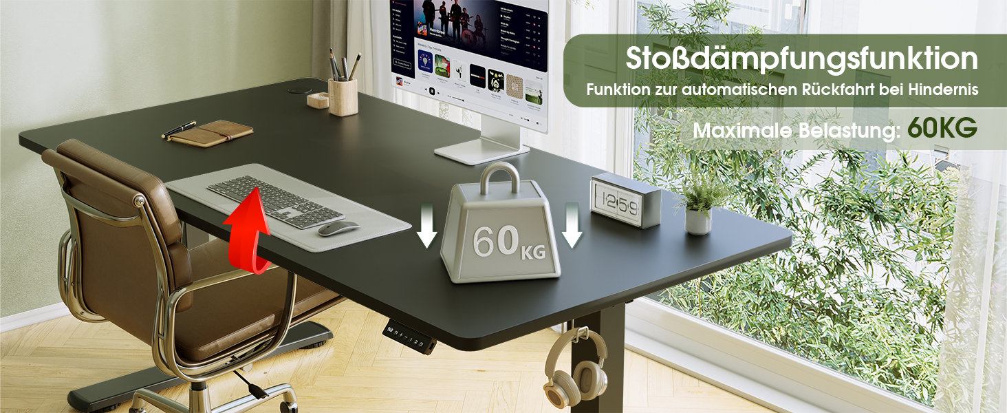 Електричний регульований стіл Flamaker з пам'яттю, ігровий стіл 160x60 см (Бежевий)