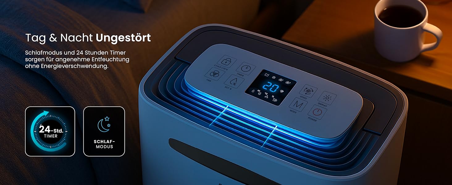 Про Breeze - Вологопоглинач повітря 25л/добу, 30 м², 4 режими, Wi-Fi, таймер, сушка білизни, захист від вологи та плісняви