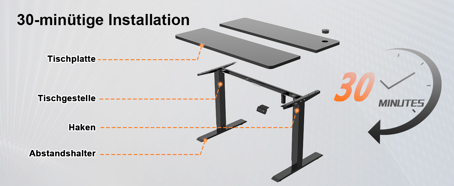 Регульований стіл JUMMICO Standing Desk: електричний, з пам'яттю, білий (160 x 70 см)