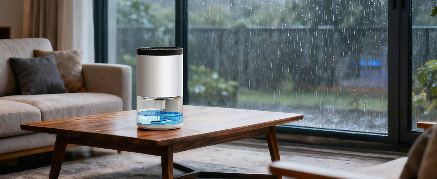 Електричний осушувач повітря без контейнера, 1000 мл, компактний, тихий, з автовимкненням, портативний, для офісу, спальні, ванної кімнати, білий