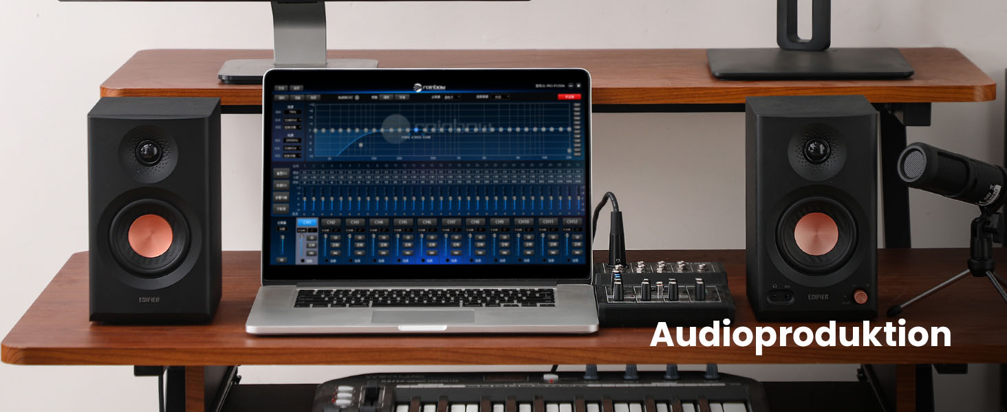 Edifier MR3 - Компактні студійні колонки 2.0, Hi-Res Audio, Bluetooth 5.4, RCA, AUX, керування через додаток, 2 x 18W, Чорний