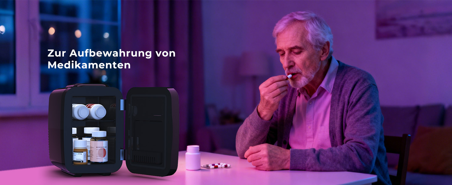 Міні-холодильник BEICHEN 4Л з RGB-підсвіткою, функція охолодження та підігріву 2в1, для напоїв, косметики та геймінгу, AC 220V/DC 12V (Чорний)