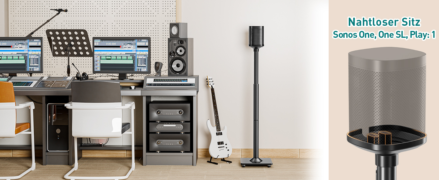 Підставка для колонок ELIVED для Sonos One, One SL, Play:1, Era 100, регульована висота 88,8-110,3 см, пара, EV5024